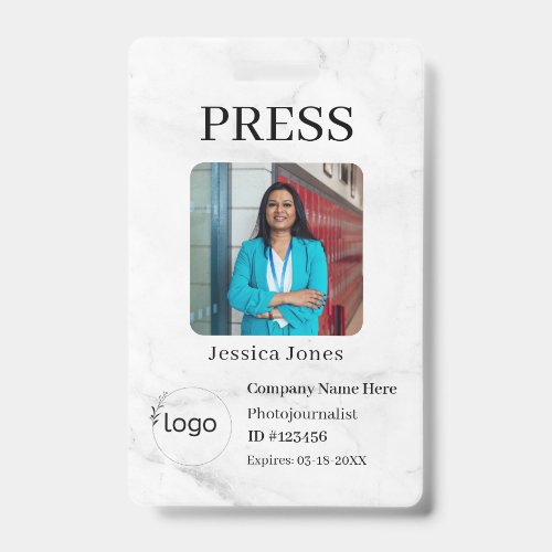 Stylish Custom Company Employee Photo Badge