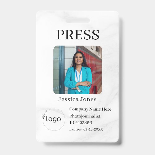 Stylish Custom Company Employee Photo Badge