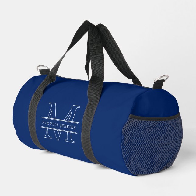 Stylish Custom Duffle Bag with Monogram & Name (Right Corner)