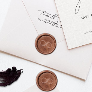 Stylish Custom Eternity Wedding Bronze Copper Wax Seal Sticker