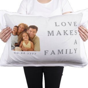 Stylish Custom Family Quote Design Bedroom Accent Pillow