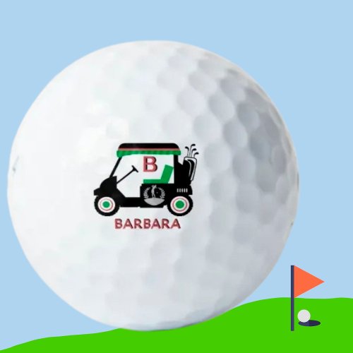 Stylish Custom Golf Cart Monogram Name      Golf Balls
