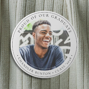 Stylish Custom Graduate Photo Graduation Button