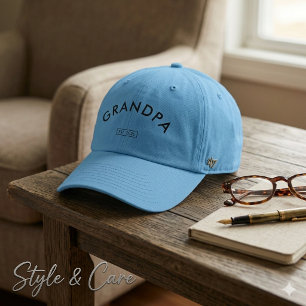 Stylish Custom Grandpa Text Columbia Blue 47 Brand Hat
