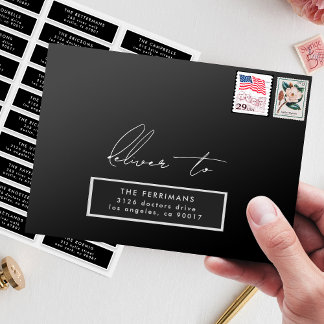 Stylish Custom individual wedding guest address Sticker