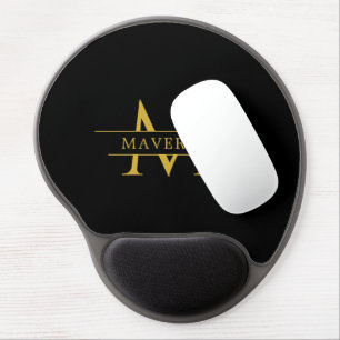 Stylish Custom Initials with Name Office Gel Mouse Pad