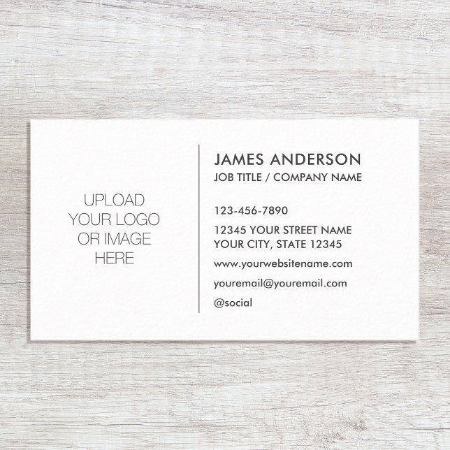 Stylish Custom Logo Minimalist White Gray Business Card (Creator Uploaded)