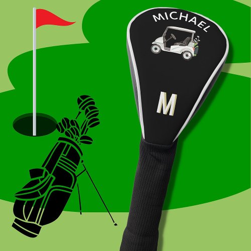 Stylish Custom Monogram Cart Name Golf Head Cover