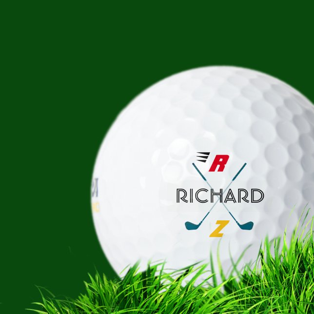 Stylish Custom Name Monogram Golf Balls (Creator Uploaded)
