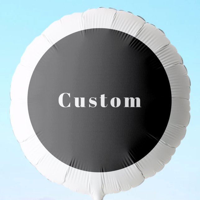 Stylish Custom Name or other Text | Black & White Balloon (Creator Uploaded)