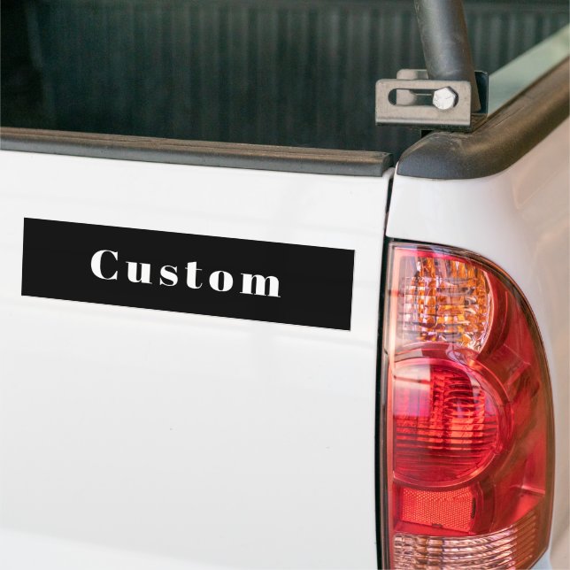 Stylish Custom Name or other Text | Black & White Bumper Sticker (On Truck)