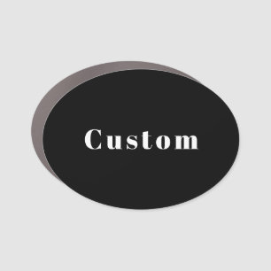 Stylish Custom Name or other Text Black & White Car Magnet
