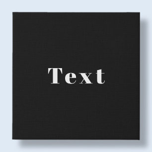 Stylish Custom Name or other Text   Black & White Faux Canvas Print
