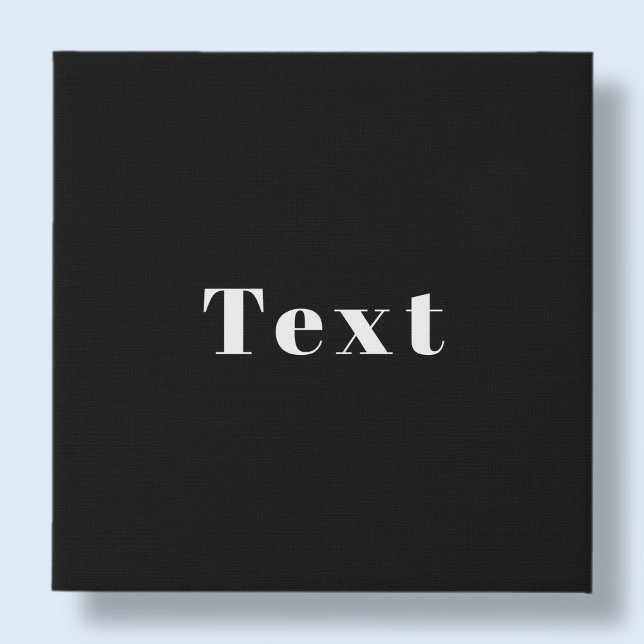 Stylish Custom Name or other Text | Black & White Faux Canvas Print (Creator Uploaded)