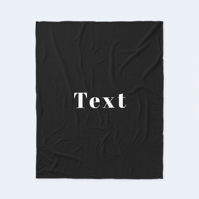 Stylish Custom Name or other Text | Black & White Fleece Blanket (Creator Uploaded)