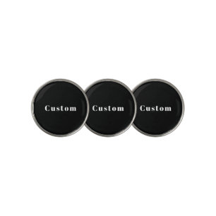 Stylish Custom Name or other Text Black & White Golf Ball Marker