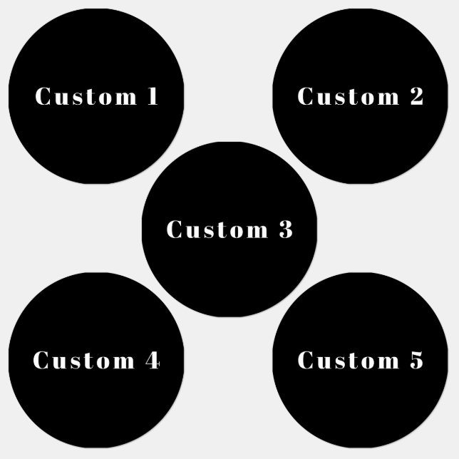 Stylish Custom Name or other Text | Black & White Labels (Group)
