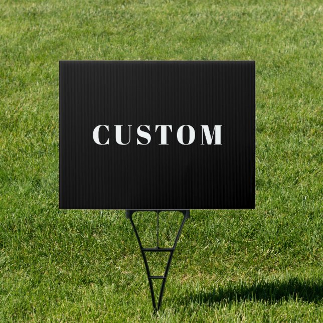 Stylish Custom Name or other Text | Black & White Sign (Insitu)