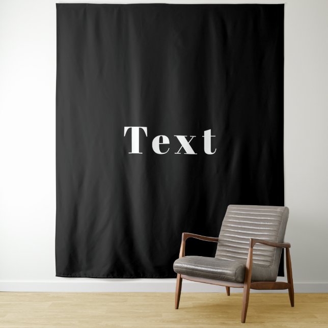 Stylish Custom Name or other Text | Black & White Tapestry (In Situ)