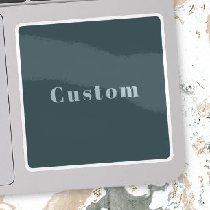 Stylish Custom Name or other Text   Blue Gray Sticker
