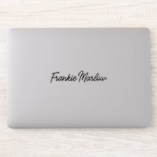 Stylish Custom Name Script Handwritten Laptop  Sticker (Computer)