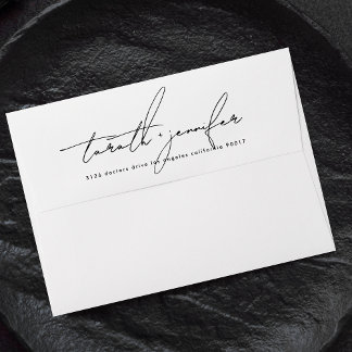 Stylish Custom Names Return Address Wedding Envelope