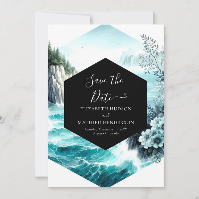 Stylish Custom Nautical Wedding  Save The Date (Front)
