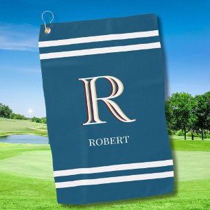 Stylish Custom Personalized Monogram Name Golf Towel