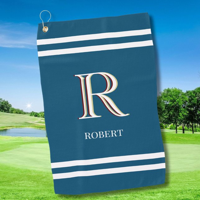 Stylish Custom Personalized Monogram Name   Golf Towel (Creator Uploaded)