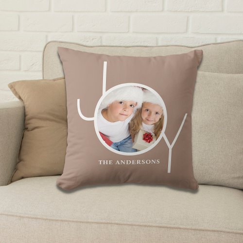 Stylish Custom Photo Christmas Holiday Throw Pillow