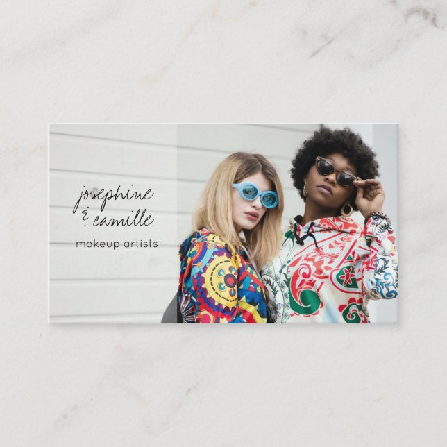 Stylish Custom Photo Makeup Artists Professional Business Card (Front)