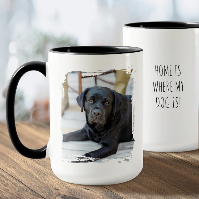 Stylish Custom Photo Paint Brushstroke Dog Modern Mug (Creator Uploaded)