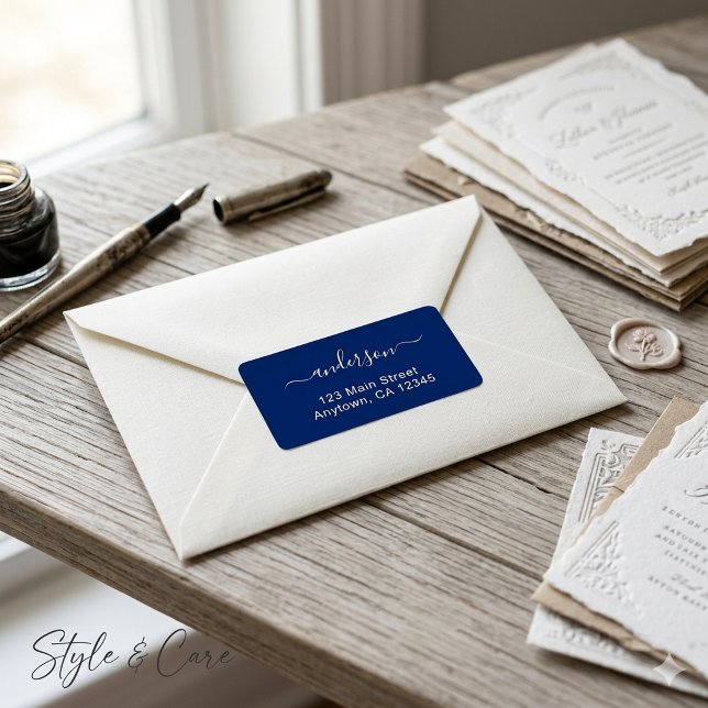 Stylish Custom Printed Navy Address Stickers (Stylish Custom Printed Navy Address Stickers)