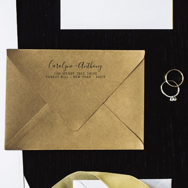 Stylish Custom Script Name & Address Pocket Stamp (Creator Uploaded)