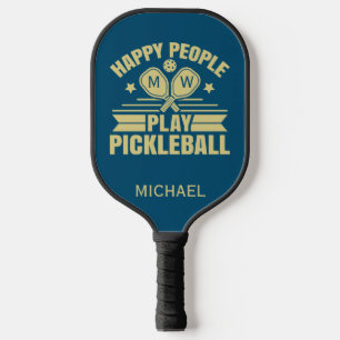 Stylish Custom Teal Personalized Name Initials  Pickleball Paddle