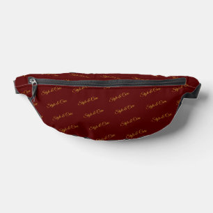 Stylish Custom Text Pattern Modern Maroon Fanny Pack