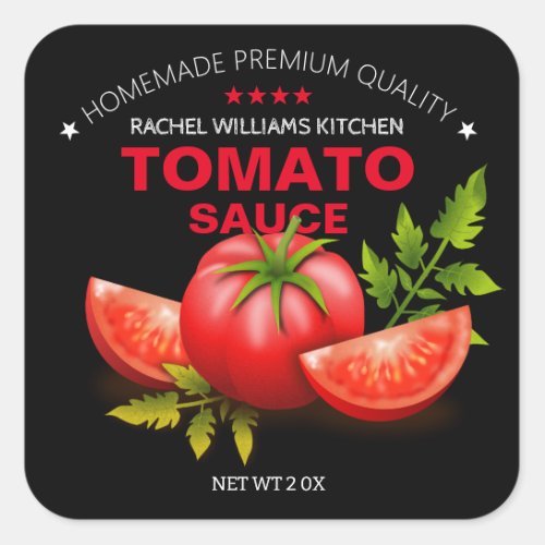 Stylish Custom Tomato Sauce Stickers for Labels