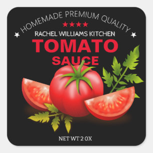 Stylish Custom Tomato Sauce Stickers for Labels