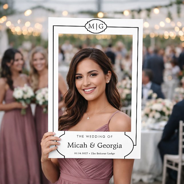 Stylish Custom Wedding Selfie Frame Design (Wedding)