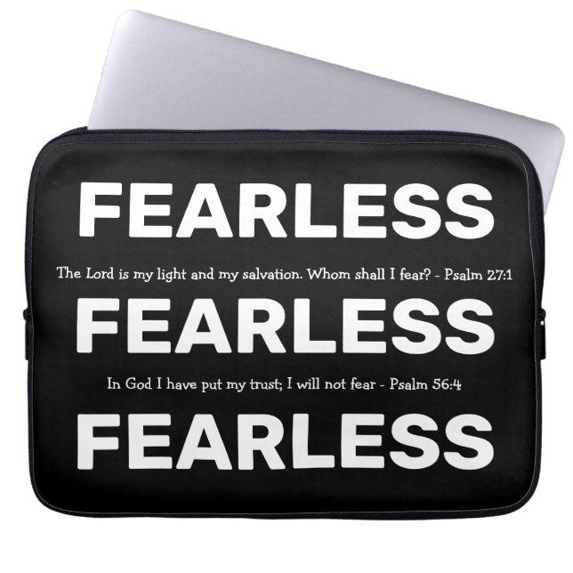 Stylish Customizable Christian FEARLESS Laptop Sleeve (Front)