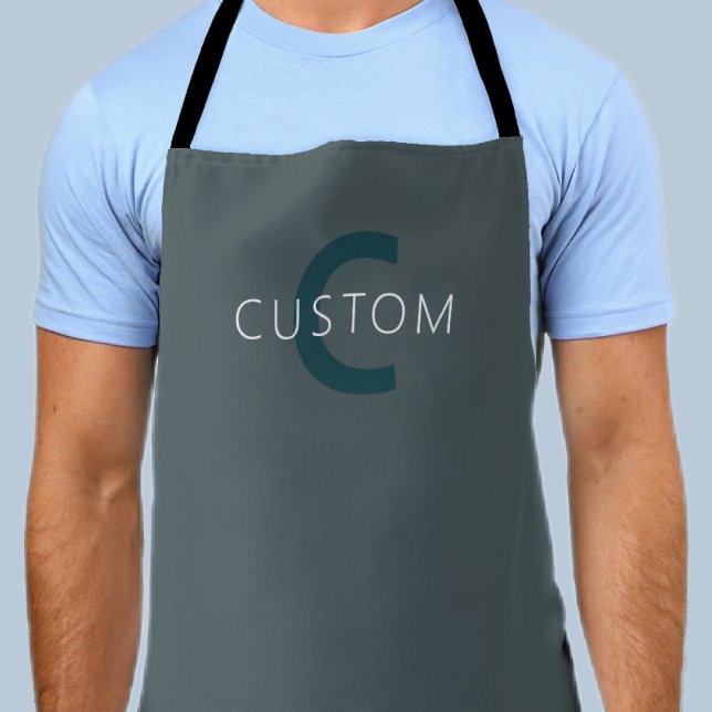 Stylish Customizable Monogram Template Apron (Creator Uploaded)