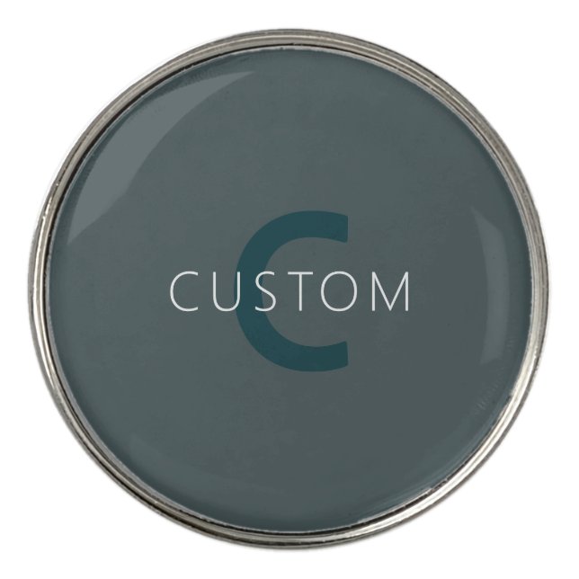 Stylish Customizable Monogram Template Golf Ball Marker (Front)