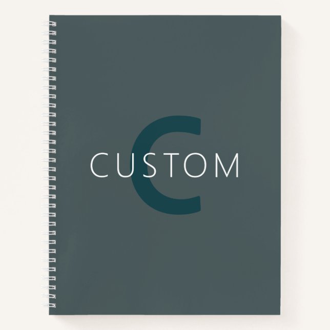 Stylish Customizable Monogram Template Notebook (Front)