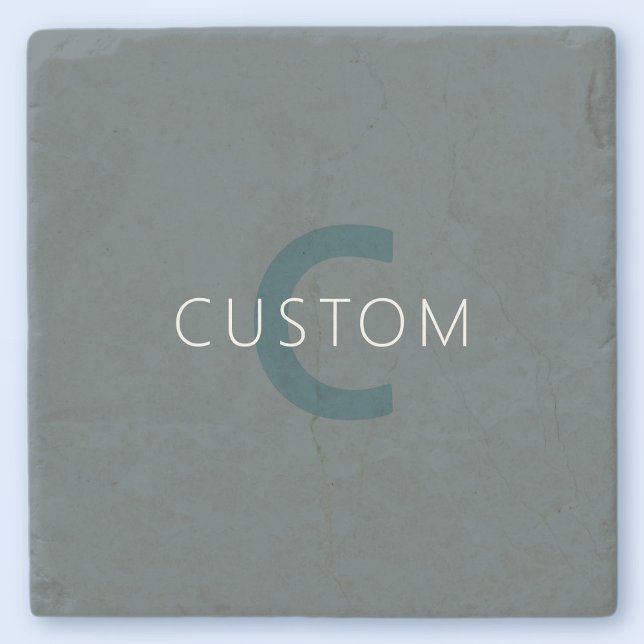 Stylish Customizable Monogram Template Stone Coaster (Creator Uploaded)