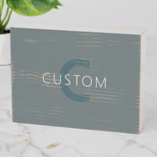 Stylish Customizable Monogram Template Wooden Box Sign