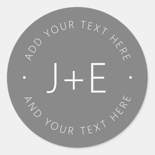 Stylish Customizable Text Classic Round Sticker