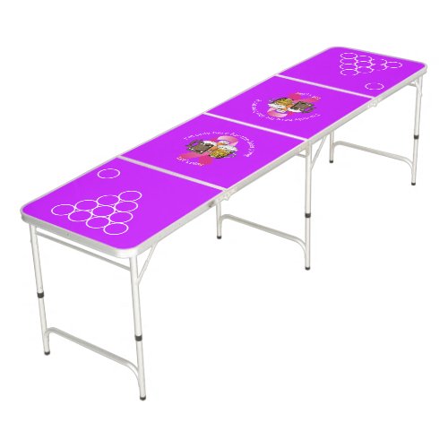 Stylish Customized Hot Pink Beer Pong Table