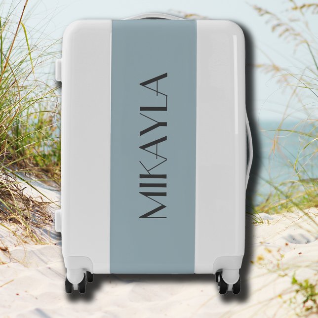 Stylish Customized Modern Name | Pastel Blue Luggage (Creator Uploaded)