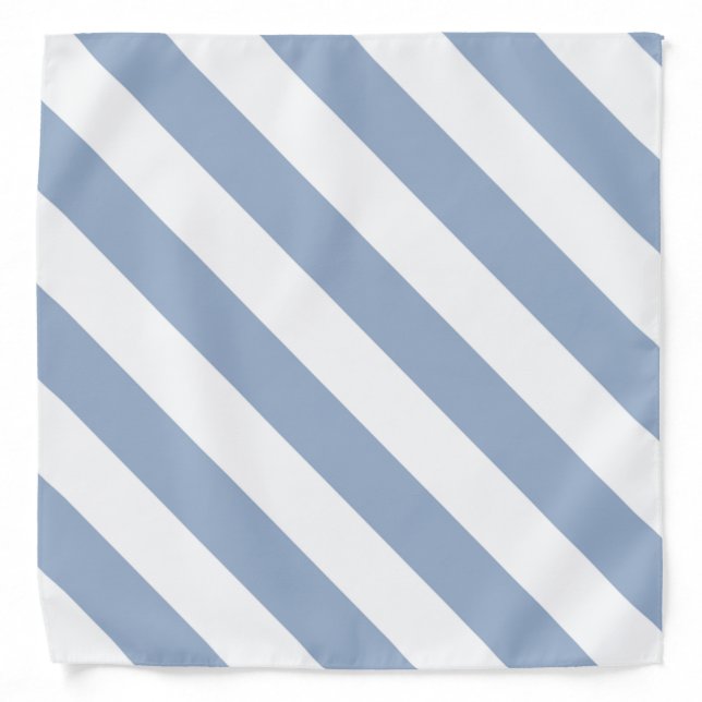 Stylish Cute Blue & White Stripe Bandana (Front)
