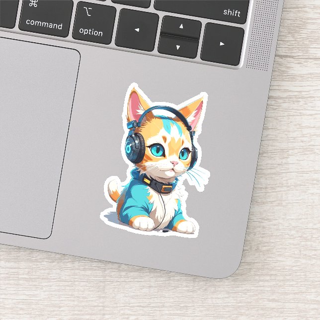 Stylish Cute Cat Sticker (Detail)